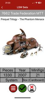 Lego star wars MTT 7662, Ophalen of Verzenden, Lego