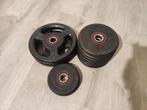 Domyos Rubberen Halterschijven 28MM, Sport en Fitness, Fitnessmaterialen, Ophalen, Zo goed als nieuw, Benen, Halterschijven