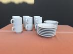 Koffieservies wit porselein, Ophalen, Zo goed als nieuw, Effen, Kop(pen) en/of Schotel(s)