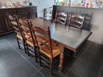 Eetplaats + 6 stoelen, Huis en Inrichting, Ophalen, Gebruikt, Eikenhout, 50 tot 100 cm