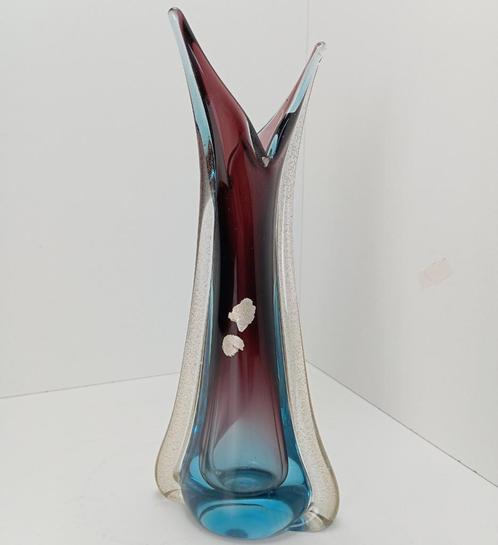 Vase Cristallo Venezia CCC avec cristal italien doré, Antiquités & Art, Antiquités | Verre & Cristal, Enlèvement ou Envoi