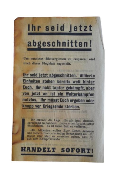 TRAKTEER ONS WW2 IHR SEID JETZT ABGESCHNITTEN (JE BENT NU, Verzamelen, Militaria | Tweede Wereldoorlog, Ophalen
