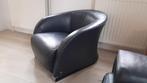 Club zetel leder, Huis en Inrichting, Ophalen, Eenpersoons, Zo goed als nieuw, Rechte bank