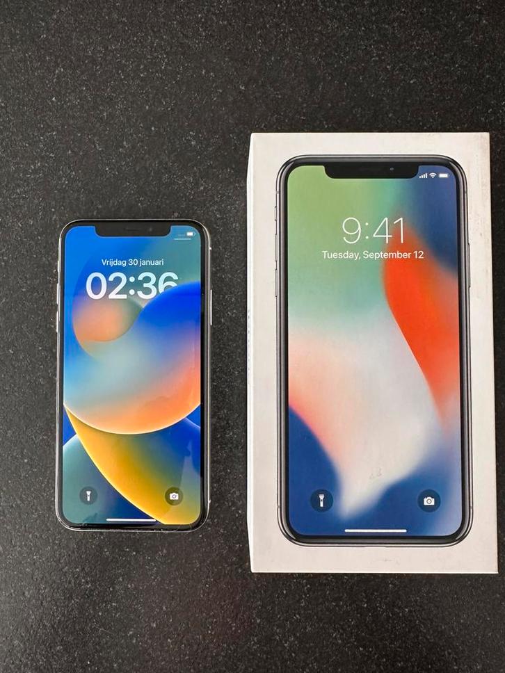 iPhone X 64GB - Parfait état - Batterie neuve à 100%, Télécoms, Téléphonie mobile | Apple iPhone, Comme neuf, iPhone X, Argent