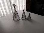 Kerstboompjes metaal met glasversiering 3 stuks, Ophalen of Verzenden