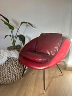 Tub chair, retro zeteltje in bordeauxrood, Huis en Inrichting, Fauteuils, Ophalen