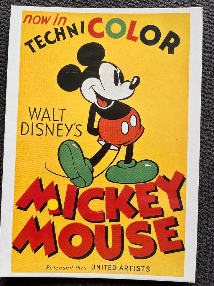 Carte postale Mickey Mouse Technicolor, Collections, Disney, Mickey Mouse, Envoi
