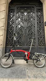 Brompton red M6R met 6 versnellingen achterdrager, Ophalen, Brompton, 14 tot 16 inch, Versnellingen