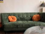 Groene zetel flueel, Huis en Inrichting, Ophalen, Zo goed als nieuw, Driepersoons, Stof