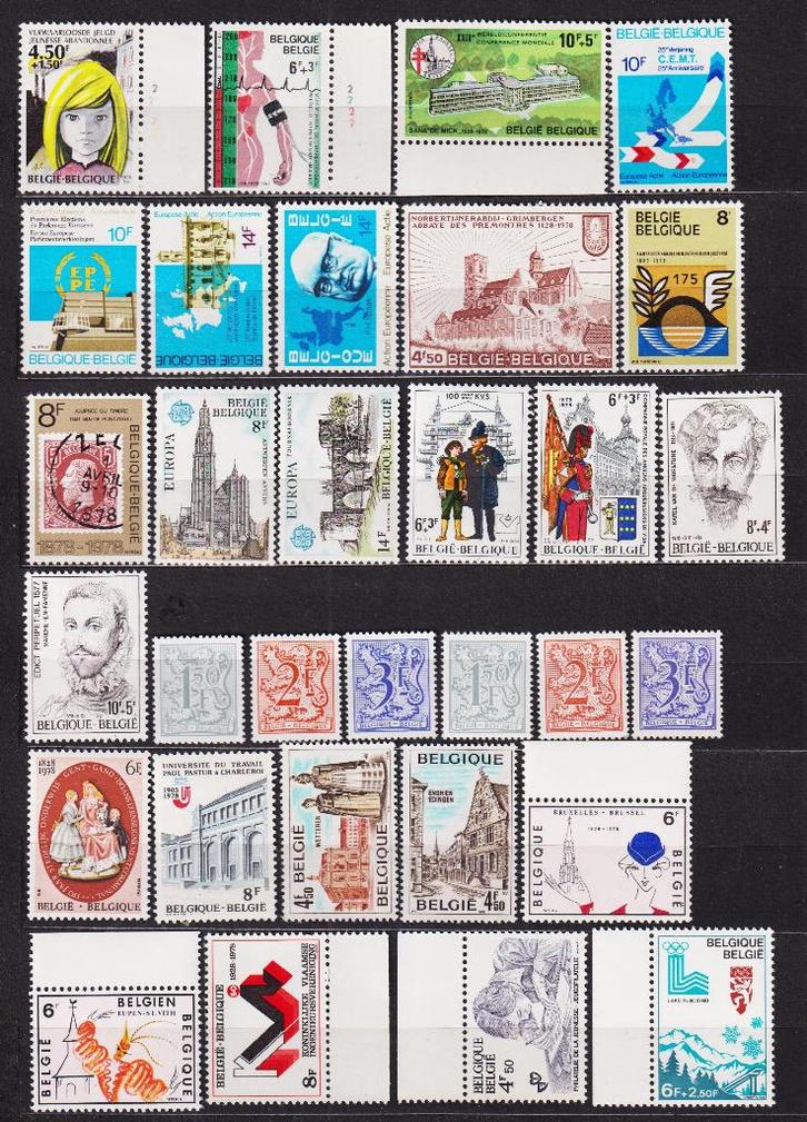 België 1978 volledig jaar ** met boekjes, Postzegels en Munten, Postzegels | Europa | België, Postfris, Postfris, Verzenden