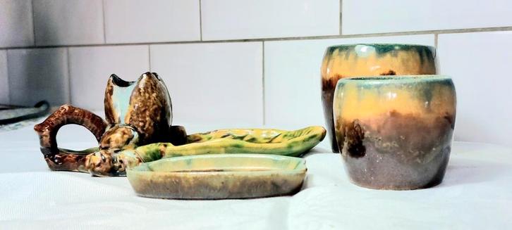 Setje in aardewerk, Antiek en Kunst, Antiek | Keramiek en Aardewerk, Ophalen of Verzenden