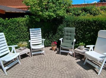 Set 4 hoge tuinstoelen Rovergarden (inclusief 2 sets kussens beschikbaar voor biedingen