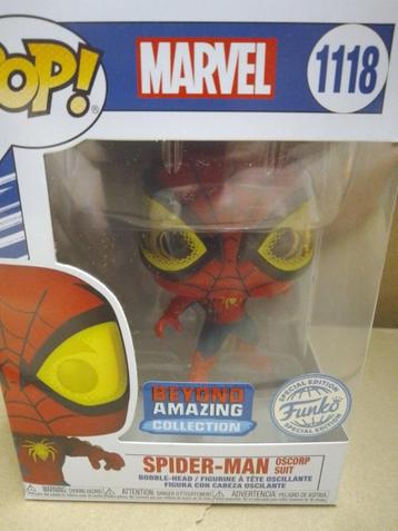 funko pop 1118 spiderman special edition oscorp suit bobble-, Enlèvement ou Envoi, Neuf, Film, Figurine ou Poupée