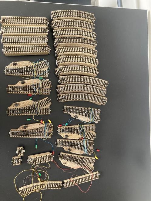 lot sporen, bochten en elektrische wissels Marklin m-spoor, Hobby en Vrije tijd, Modeltreinen | H0, Gebruikt, Ophalen