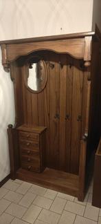 Massieve eiken halkast jaren 70 – retro – vintage, Antiek en Kunst, Ophalen