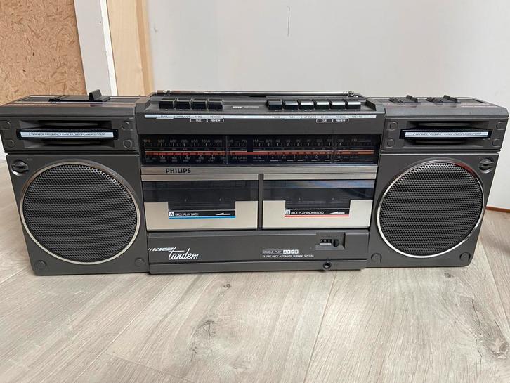 Vintage ‘80, Radio Boombox Philips, Audio, Tv en Foto, Radio's, Gebruikt, Radio, Ophalen