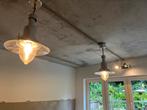 2 industriele lampen, Ophalen, Gebruikt, Industriele uitstraling, Glas