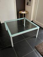 Glas en aluminium, Huis en Inrichting, Tafels | Salontafels, Ophalen, Zo goed als nieuw, Glas