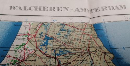 Militaire topografische kaart Walcheren-Amsterdam US América, Verzamelen, Militaria | Tweede Wereldoorlog, Verzenden