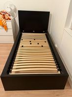 zwarte 1 persoonsbed, Huis en Inrichting, Slaapkamer | Bedden, Ophalen, Gebruikt, 90 cm, Eenpersoons