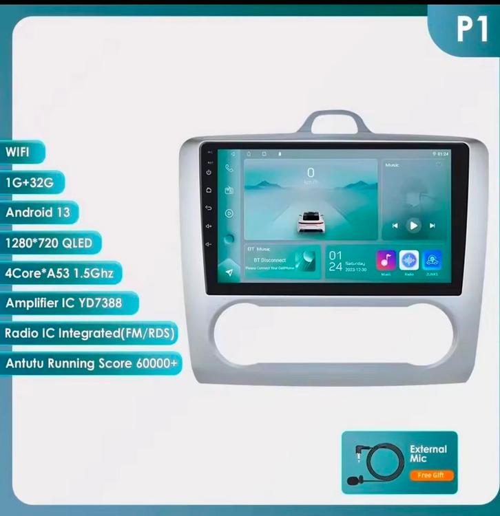 Android 13 QLED Radio Ford Focus MK2 2004–2011, Auto diversen, Autoradio's, Ophalen of Verzenden