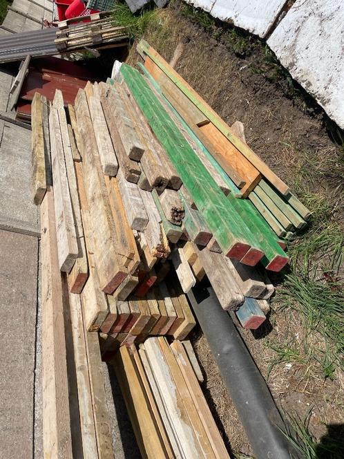 houten balken, Doe-het-zelf en Bouw, Hout en Planken, Gebruikt, Balk, Vuren, 300 cm of meer, Ophalen