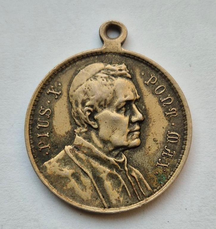 1835-1914 medaillon uit Vaticaan van Paus Pius X Pont Max, Postzegels en Munten, Penningen en Medailles, Ophalen of Verzenden