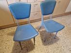 2 stoelen design Fasem T38, Bleu, Cuir, Enlèvement, Utilisé
