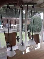 Hanglamp met 3 lichtpunten, Huis en Inrichting, Lampen | Hanglampen, Glas, Gebruikt, Ophalen