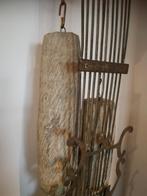 Antieke klok met zeldzame gewichten in zandsteen., Antiek en Kunst, Ophalen