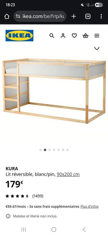 Bed met blauwe tentruimte kura IKEA in zeer goede staat  beschikbaar voor biedingen