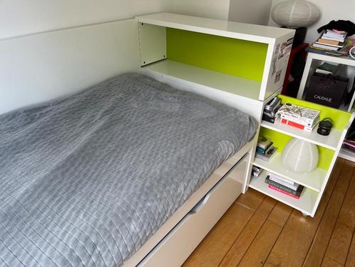 Lit IKEA enfant/ado, Huis en Inrichting, Slaapkamer | Bedden, Zo goed als nieuw, Eenpersoons, 90 cm, 200 cm, Hout, Wit, Ophalen