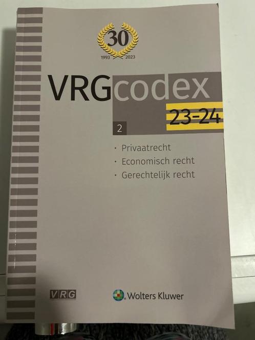 VRG codex 2023 2024, Boeken, Studieboeken en Cursussen, Nieuw, Hoger Onderwijs, Ophalen of Verzenden