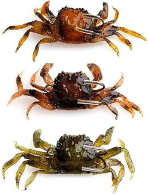 3D Krab Aas Krab Lokken SNELLE GRATIS LEVERING, Watersport en Boten, Hengelsport | Algemeen, Nieuw, Kunstaas, Verzenden