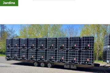 Cuve IBC 1000 litres noir occastion rénovée beschikbaar voor biedingen