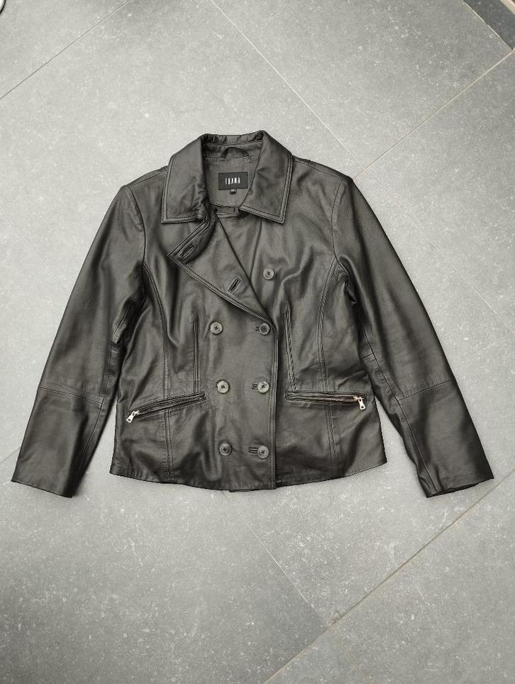Prachtige lederen damesjasje.   (IBANA), Kleding | Dames, Jassen | Winter, Zo goed als nieuw, Maat 42/44 (L), Zwart, Ophalen of Verzenden