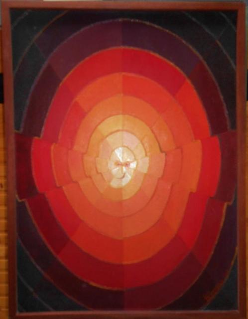 ABSTRACT SCHILDERIJ LODE HERREMAN PERIODE 1968-1970, Antiek en Kunst, Kunst | Schilderijen | Modern, Ophalen