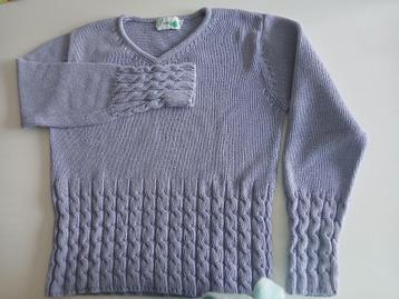 Pull Cassis maille coton bleu lavande taille S + 1 pull vert beschikbaar voor biedingen