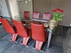 ROLF BENZ  tafel met 6 lederen stoelen, Maison & Meubles, Chaises, Comme neuf, Design, Enlèvement, Cuir