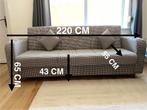 Comfortabele click clac bank als nieuw (zwart/wit) 220cm, Huis en Inrichting, Slaapkamer | Slaapbanken, Ophalen, Zo goed als nieuw