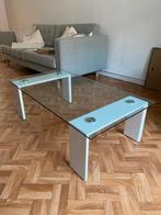 Stijlvolle salontafel met glazen blad, Huis en Inrichting, Ophalen, Gebruikt, 100 tot 150 cm, 50 tot 100 cm
