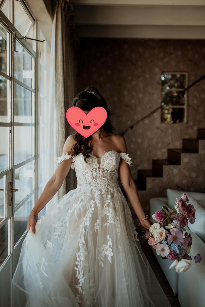 Enzoani trouwjurk, Kleding | Dames, Trouwkleding en Trouwaccessoires, Zo goed als nieuw, Trouwjurk, Ophalen