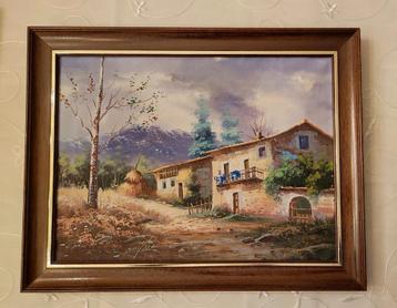 Schilderij Spaanse boerderij in goede staat. beschikbaar voor biedingen