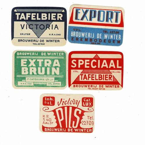 Oude bieretiketten van "DE WINTER", Verzamelen, Biermerken, Nieuw, Overige typen, Overige merken, Verzenden