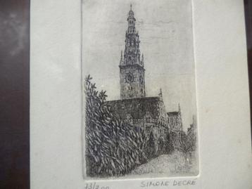 Simone DECRE Leuven abdij van PARK ets eau-forte gravure  beschikbaar voor biedingen