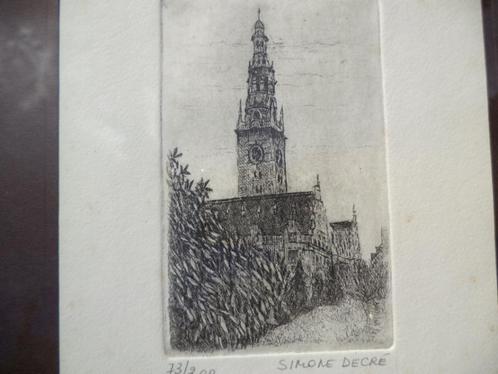 Simone DECRE Leuven abdij van PARK ets eau-forte gravure, Antiek en Kunst, Kunst | Etsen en Gravures, Ophalen of Verzenden