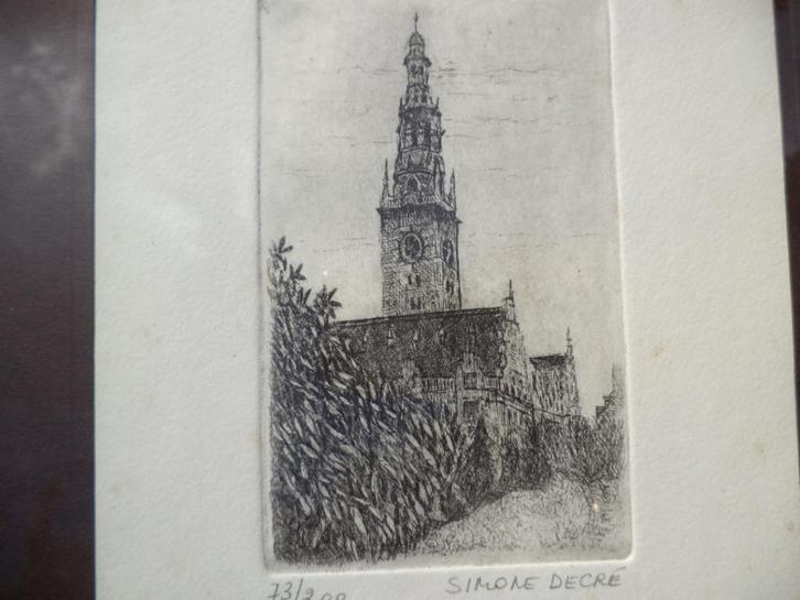 Simone DECRE Leuven abdij van PARK ets eau-forte gravure, Antiek en Kunst, Kunst | Etsen en Gravures, Ophalen of Verzenden