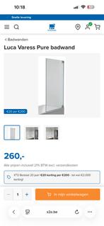 Glazen badwand Luca Varess x2o, 100 tot 150 cm, Overige typen, Nieuw, Minder dan 25 cm