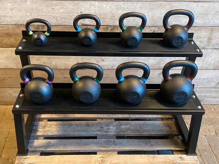 Kettlebells/ kettlebells set 4kg t/m 32kg met rek! NIEUW, Sports & Fitness, Équipement de fitness, Neuf, Kettlebell, Enlèvement
