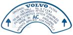 Sticker Original Volvo filter etc. blauw op wit voor 672281, Autos : Pièces & Accessoires, Enlèvement ou Envoi, Neuf, Volvo